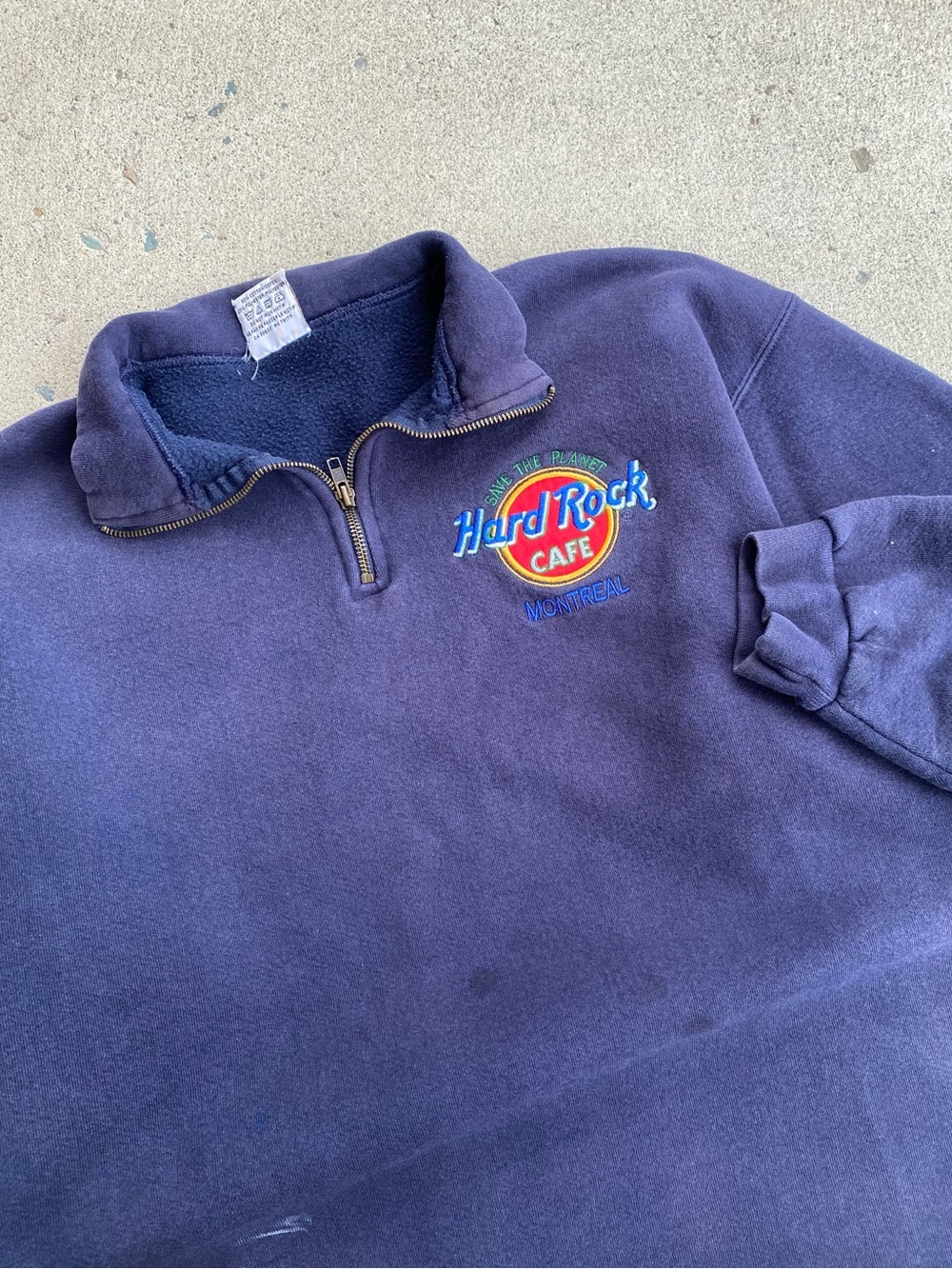 90s Vintage Hard Rock Cafe Quarter Zip Jumper